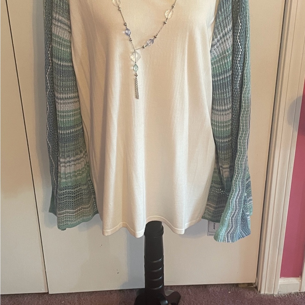 Alfred Dunner Multicolor Striped Cardigan - Picture 3 of 8
